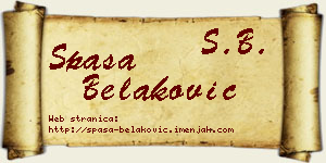 Spasa Belaković vizit kartica